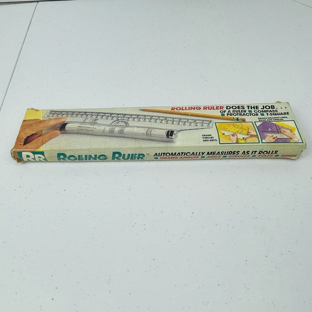 Vtg Rolling Ruler All Purpose 5 in 1 for Artist Students Drafting As Seen on TV